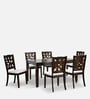 Forester Solid Wood 6 Seater Dining Set in Dark Walnut Finish