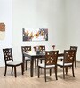 Forester Solid Wood 6 Seater Dining Set in Dark Walnut Finish
