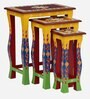 Chandara Solid Wood Nest Of Tables In Multicolour