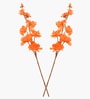 Set Of 2 Orange Plastic 2 Stems Forsythia Artificial Flowers