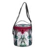 Fort Design & Green Leaves Printed Round Insulated Lunch Bag