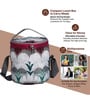 Fort Design & Green Leaves Printed Round Insulated Lunch Bag