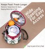 Fort Design & Green Leaves Printed Round Insulated Lunch Bag