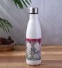 Fort Design & Green Leaves Printed Steel Water Bottle 600ml