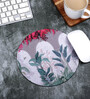 Fort Design & Leaves Printed Round Mousepad