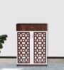 Fort Mordern Shoe Cabinet In Brown Teak Finish