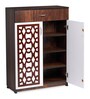 Fort Mordern Shoe Cabinet In Brown Teak Finish