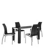 Fortica Metal 4 Seater Dining Set in Black Finish