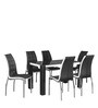 Fortica Metal 6 Seater Dining Set in Black Finish