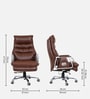 Fortuna Leatherette Executive Chair In Brown Colour