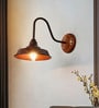 Fos Lighitng Industrial Brown Barn Wall Sconce with Wooden Mount