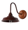 Fos Lighitng Industrial Brown Barn Wall Sconce with Wooden Mount