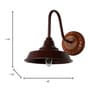 Fos Lighitng Industrial Brown Barn Wall Sconce with Wooden Mount