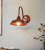 Fos Lighitng Industrial Brown Barn Wall Sconce with Wooden Mount