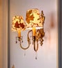 Fos Lighitng Victoria Antique Brass Double Wall Sconce with Kashida Shades
