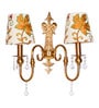 Fos Lighitng Victoria Antique Brass Double Wall Sconce with Kashida Shades