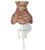 Fos Lighitng White Wall Sconce with Kalamkari Shade and Crystals