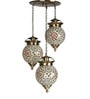 Antique Gold Brass And Glass Hanging Light