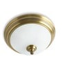 White Antique Brass Flush Ceiling Light