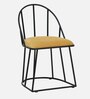 Beyla Metal Chair In Black Powder Coated With Mustered Velvet Fabric