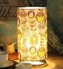 Foul Owl Table Multicolor Satin Shade Table Lamp with Silver Base