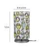 Foul Owl Table Multicolor Satin Shade Table Lamp with Silver Base
