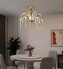 Fount 60W Smart LED Chandelier | 55 cm Gel Design | Google & Alexa Control | Height Adjustable | 3 Light Modes | Modern Luxury Ceiling Light for Living Room & Dining