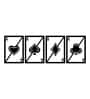 Four Ace Card Set Black Wooden Wall Art