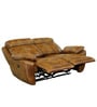 4 Square Leatherette Manual 2 Seater Recliner in Brown Colour