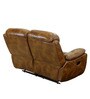 4 Square Leatherette Manual 2 Seater Recliner in Brown Colour