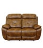 4 Square Leatherette Manual 2 Seater Recliner in Brown Colour