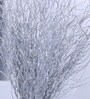 Silver Synthetic Artificial Glitter Bush Set without Pot