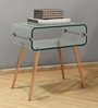 Fox Glass End Table In Brown Finish