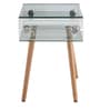Fox Glass End Table In Brown Finish