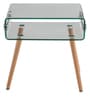 Fox Glass End Table In Brown Finish
