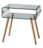 Fox Glass End Table In Brown Finish