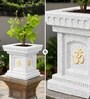 Marble White German Polymer Tulsi Planter 12 Inch