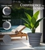 Grey 21 Inch German Polymer Round Plant Container