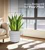 Marble White 18 Inch German Polymer Round Plant Container