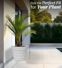 Marble White 14 Inch German Polymer Round Plant Container