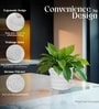 Marble White 14 Inch German Polymer Round Plant Container