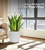 Marble White 21 Inch German Polymer Round Plant Container