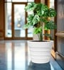 White 18 Inch German Polymer Round Plant Container