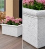 Marble White German Polymer Rectangular Planter Bt 26 Inch