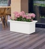 White German Polymer Rectangular Planter Bt 26 Inch