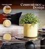 Beige German Polymer Round Planter Cilin 10 Inch