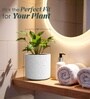 Marble White German Polymer Round Planter Cilin 10 Inch