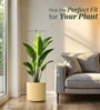 Beige German Polymer Round Planter Cilin 12 Inch