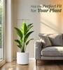 White German Polymer Round Planter Cilin 12 Inch