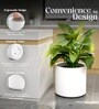 White German Polymer Round Planter Cilin 12 Inch
